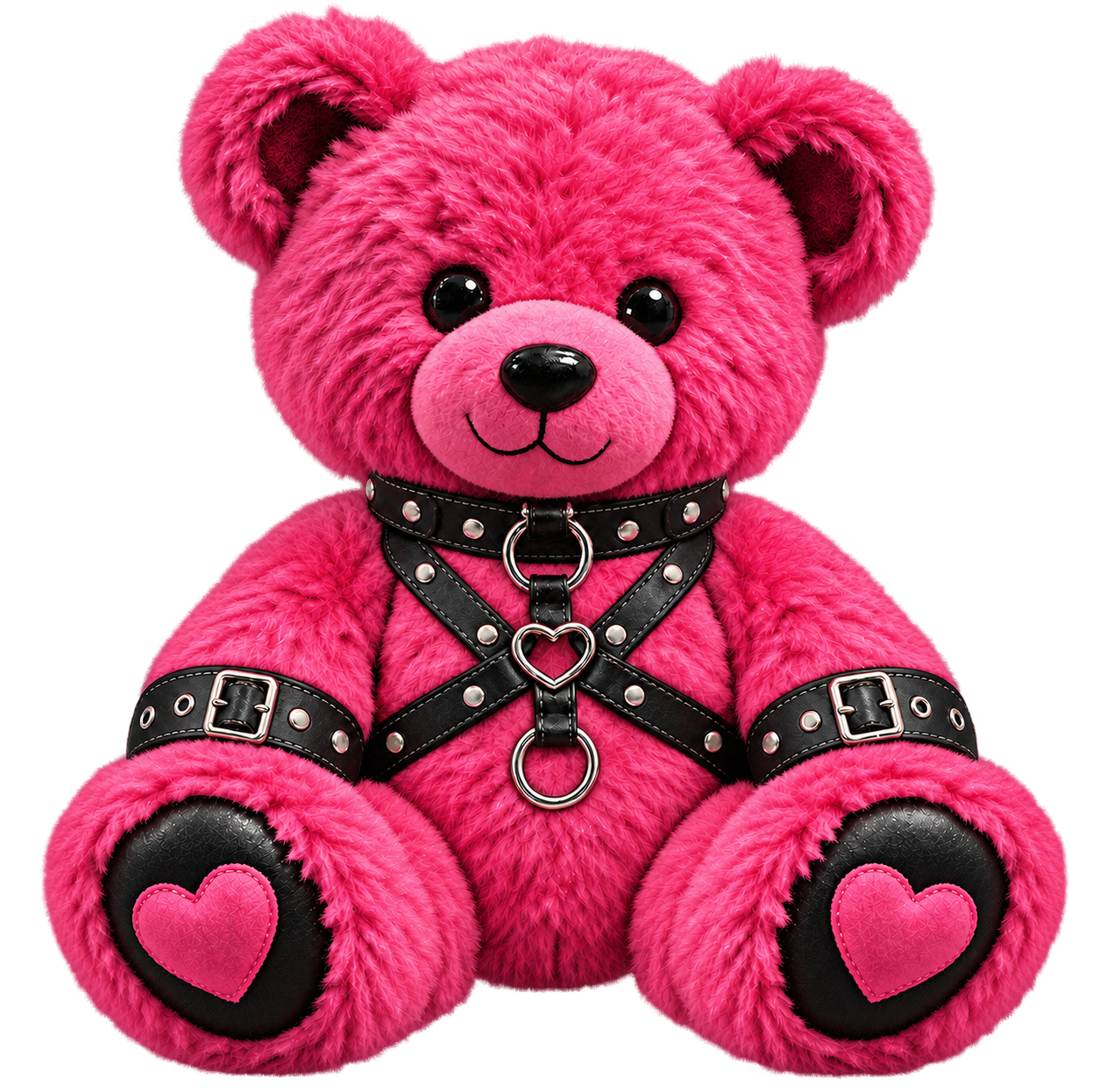 Oso rosa de Garbi KW con arnés negro
