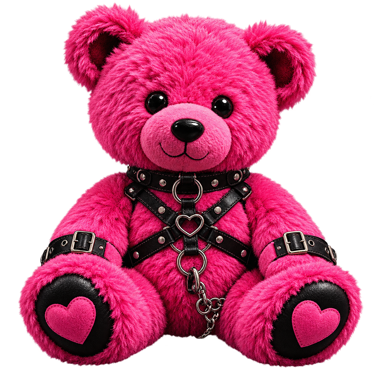 Oso rosa de Garbi KW con arnés negro